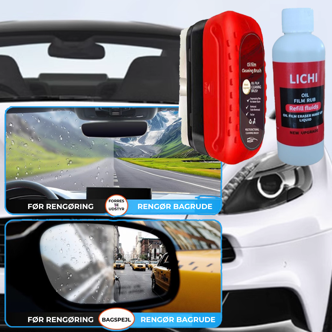 GlassCoating | Bilglas Oliefilm Belægningsopløsning og Børste