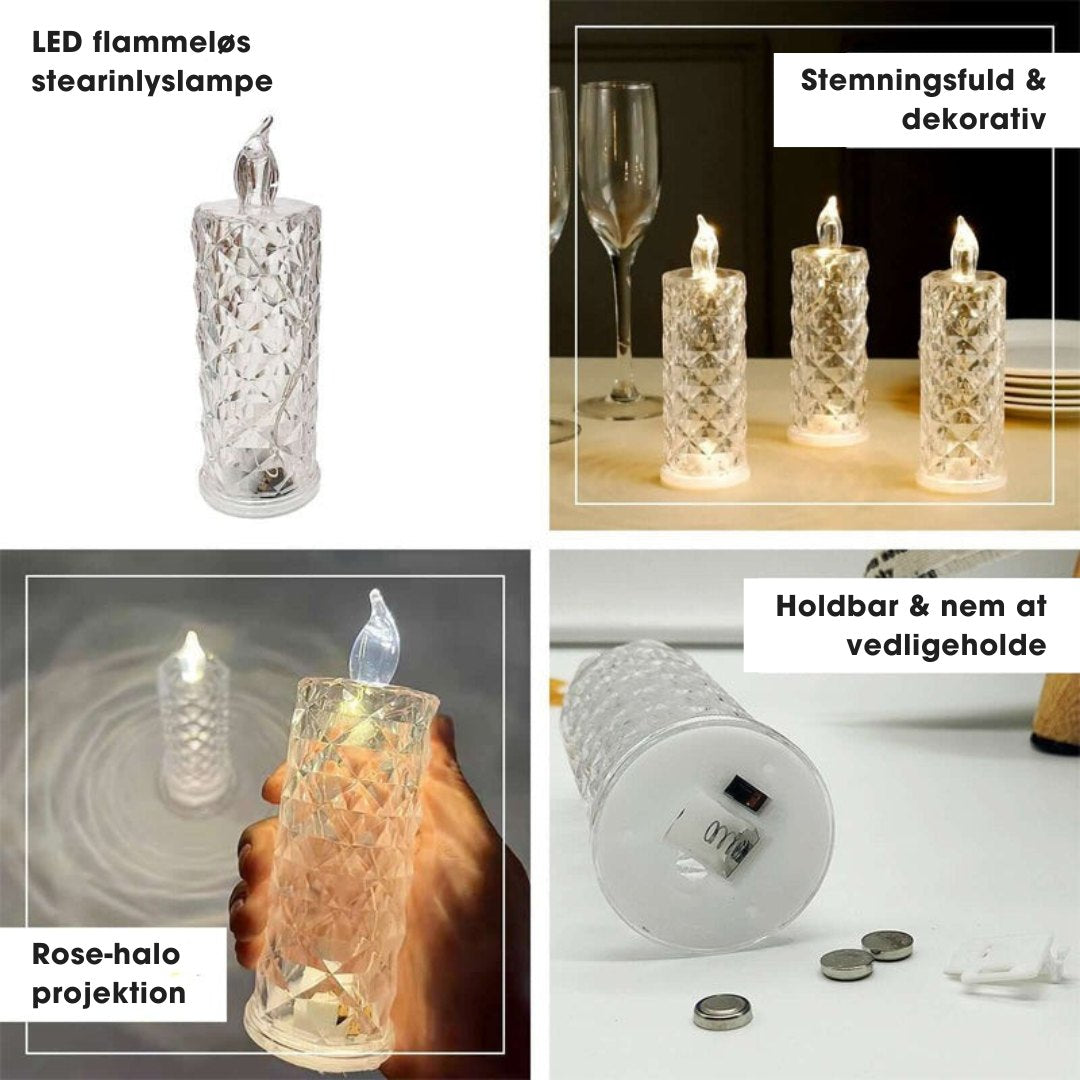 CrystalFlame™ - luksuriøs stearinlyslampe