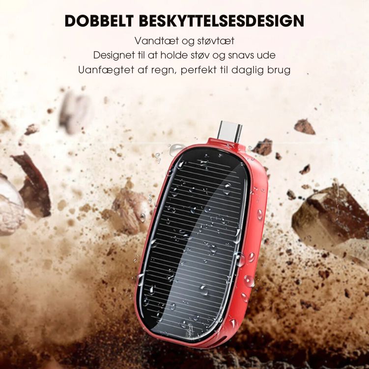 SolarKey® - 1200mAh solar nøglerings powerbank