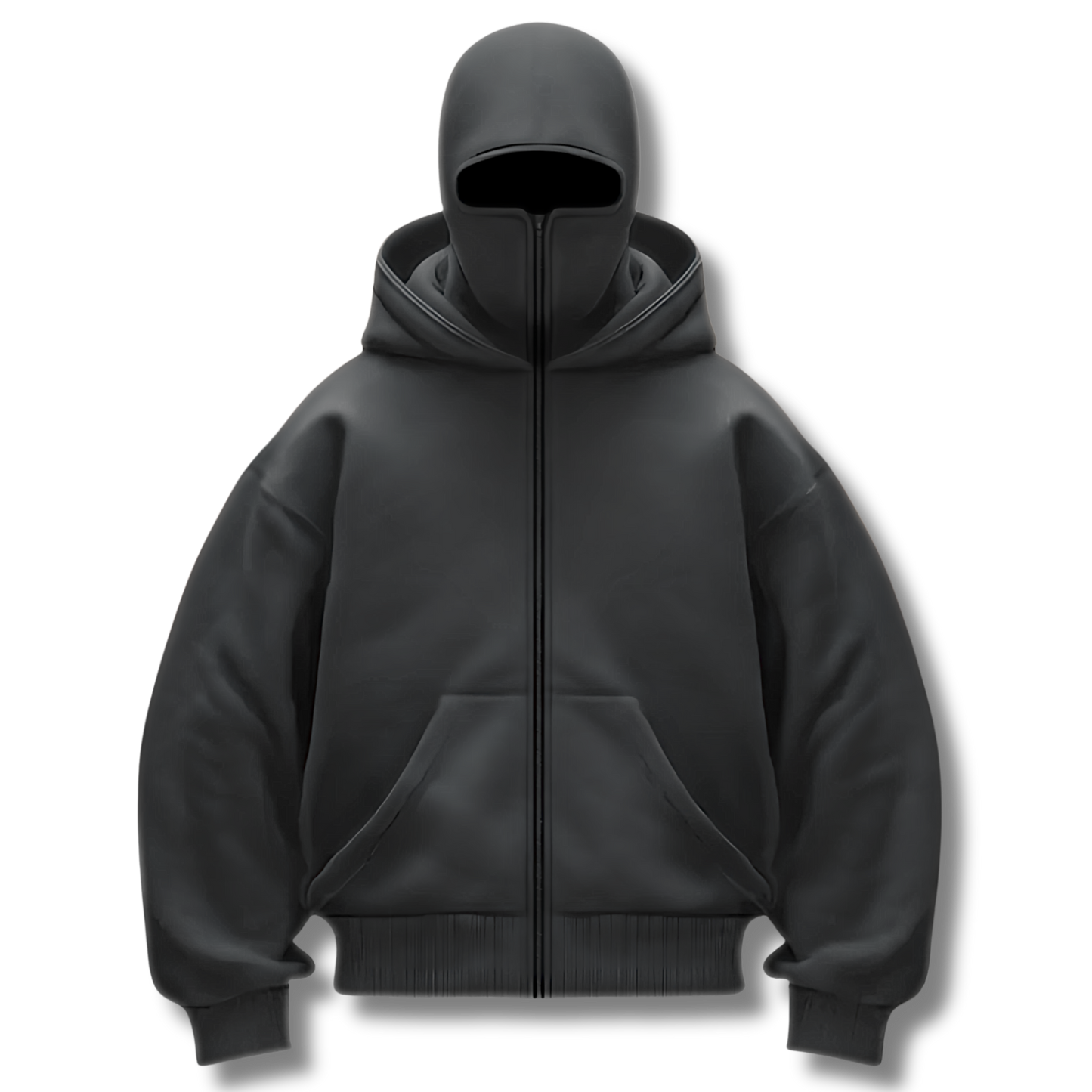 Anti-Social Hoodie - Hoodie med lynlås og integreret maske – Unisex