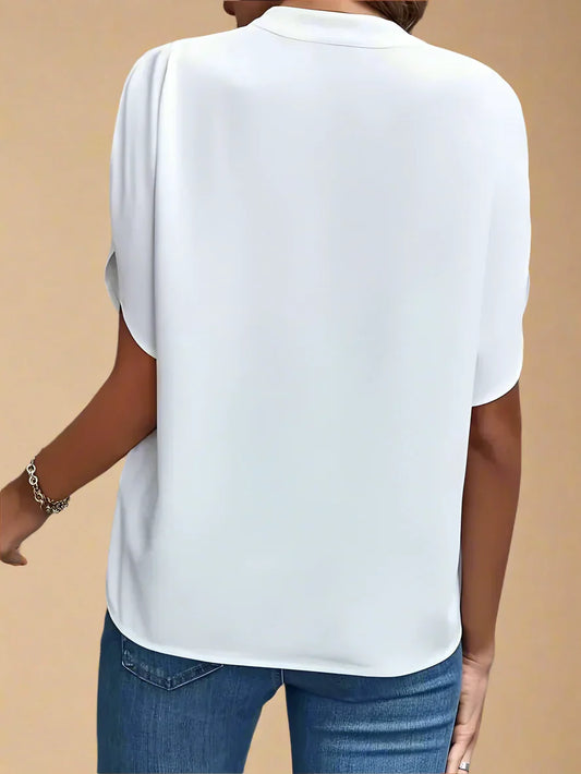 Alba bluse | Elegant V-udskæring og løse ærmer