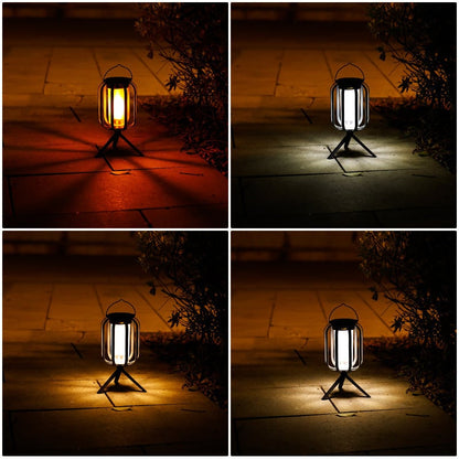 FlameGlow™ - Lampe med realistisk flammeeffekt – Opladelig via USB & solenergi