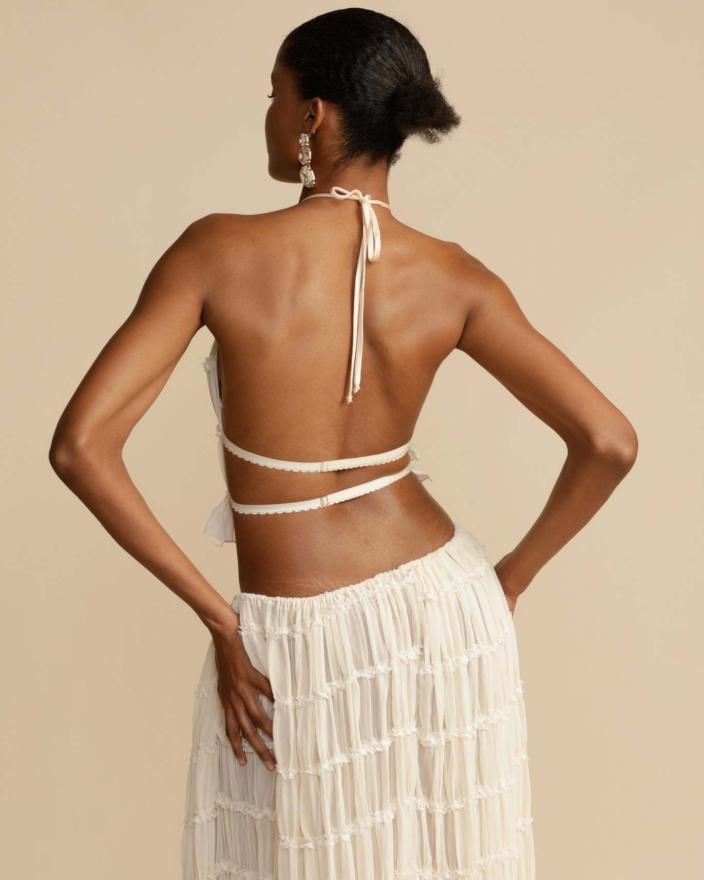 Sæt Jeanette | Haltertop + Nederdel – Let & Åndbar