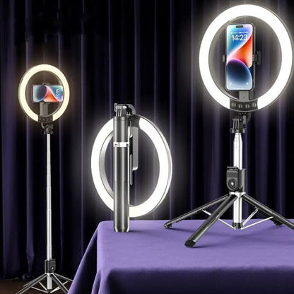 LED ring light med tripod og fjernbetjening