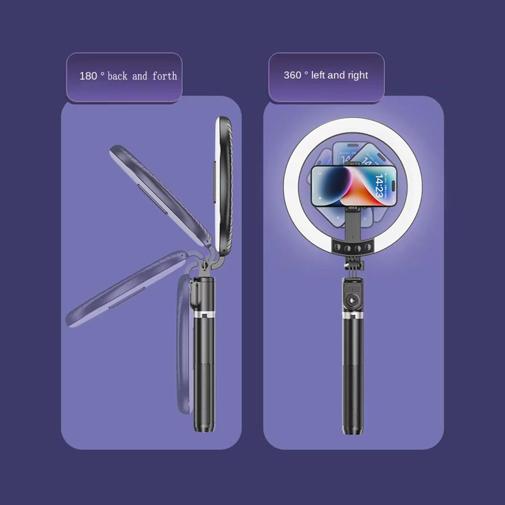 LED ring light med tripod og fjernbetjening