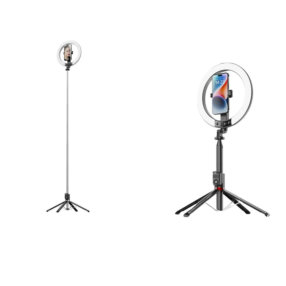 LED ring light med tripod og fjernbetjening