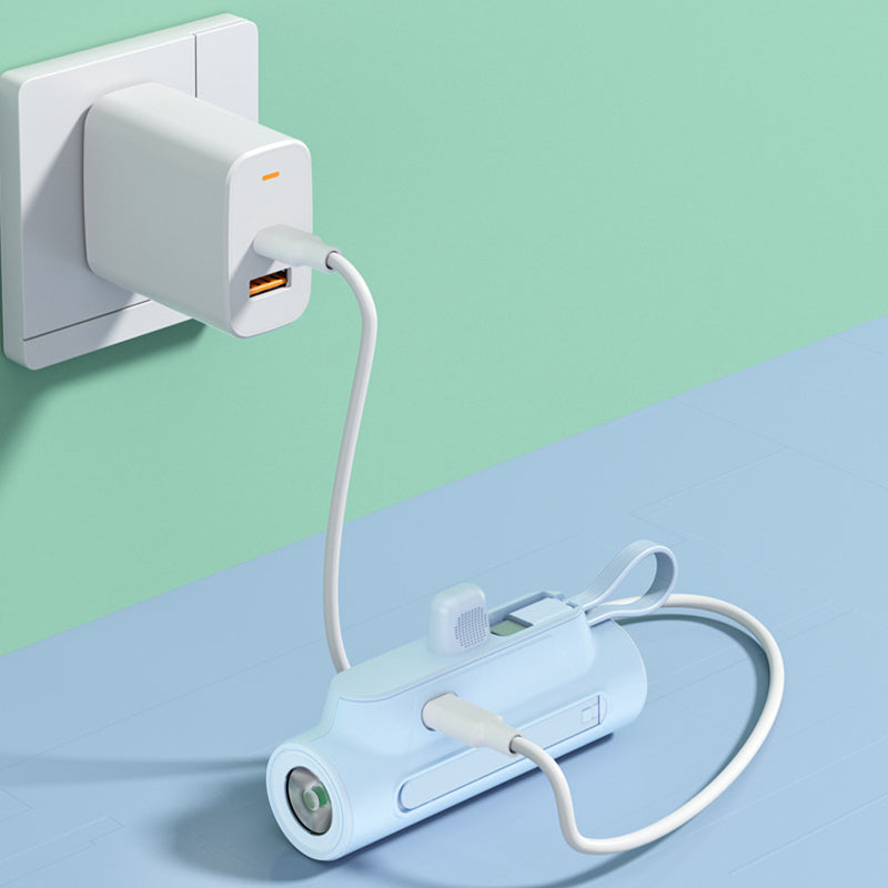 PocketVolt Duo™ – Powerbank med indbygget kabel og LED-lygte